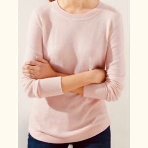 Soft Blush Pink Loft Crew Neck Sweater